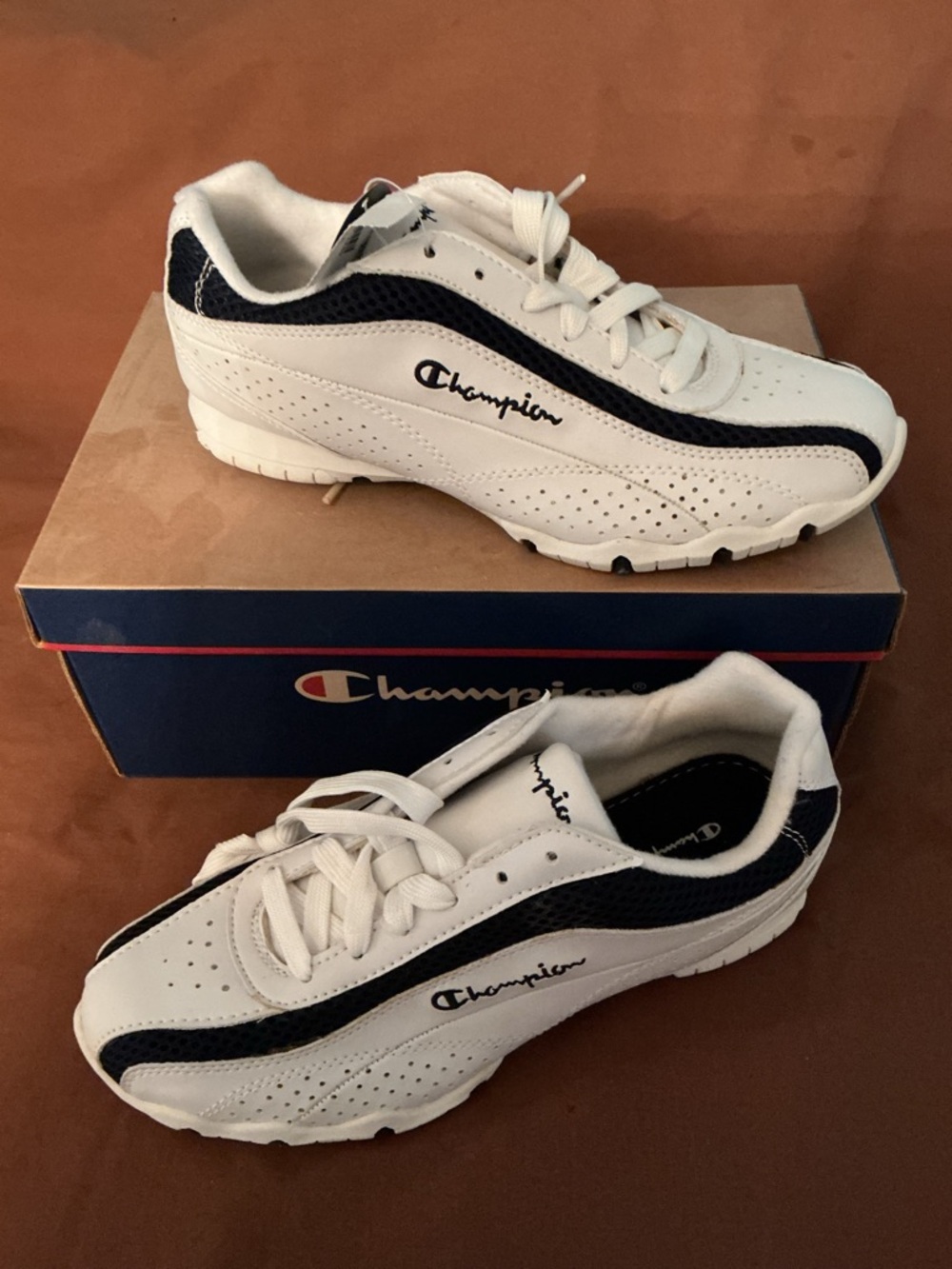 Champion women White Sneakers with blackTrim